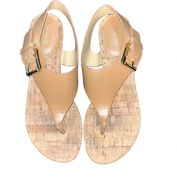 MICHAEL KORS Cork T-Strap Sandals- Size 8 - Picture 4 of 5